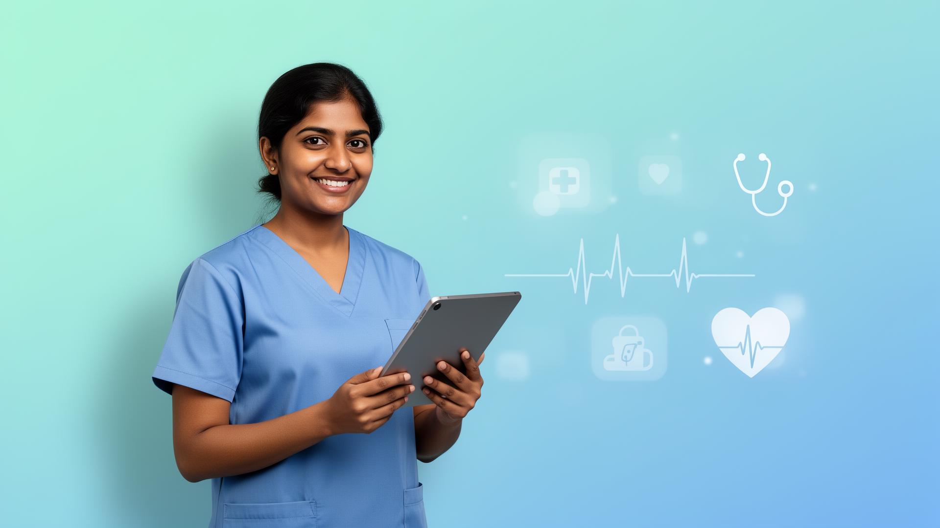 Indian nurse using Nurseway